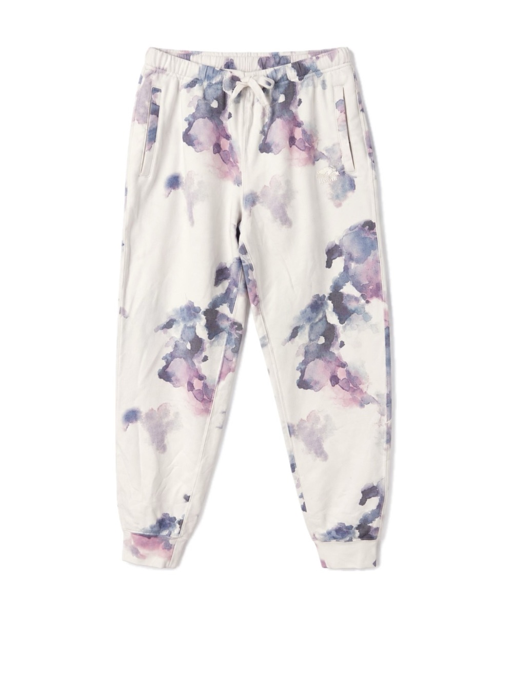 Roots Watercolor Floral Joggers - White/Purple, Size L